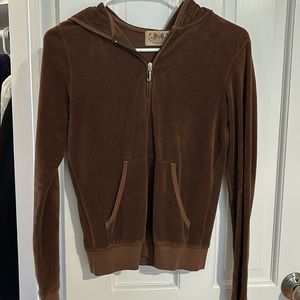 Brown terry cloth juicy zip up
